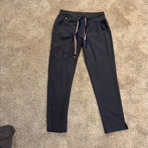 Figs Charcoal Jogger Pants with Multicolor Drawstrings